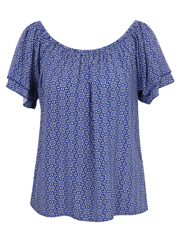 Orsay Modrá dámska vzorovaná blúzka ORSAY