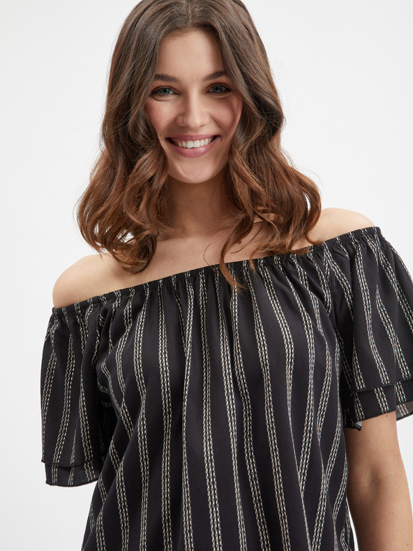 Orsay Čierna dámska pruhovaná blúzka ORSAY