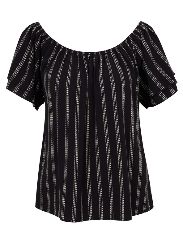 Orsay Čierna dámska pruhovaná blúzka ORSAY