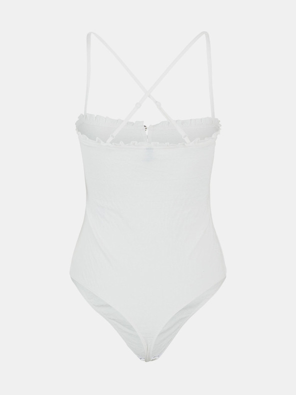 Pieces Biele dámske body Pieces Leaf