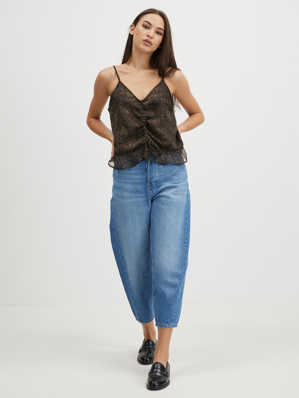 Noisy May Čierno-hnedý top s leopardím vzorom Noisy May Melina