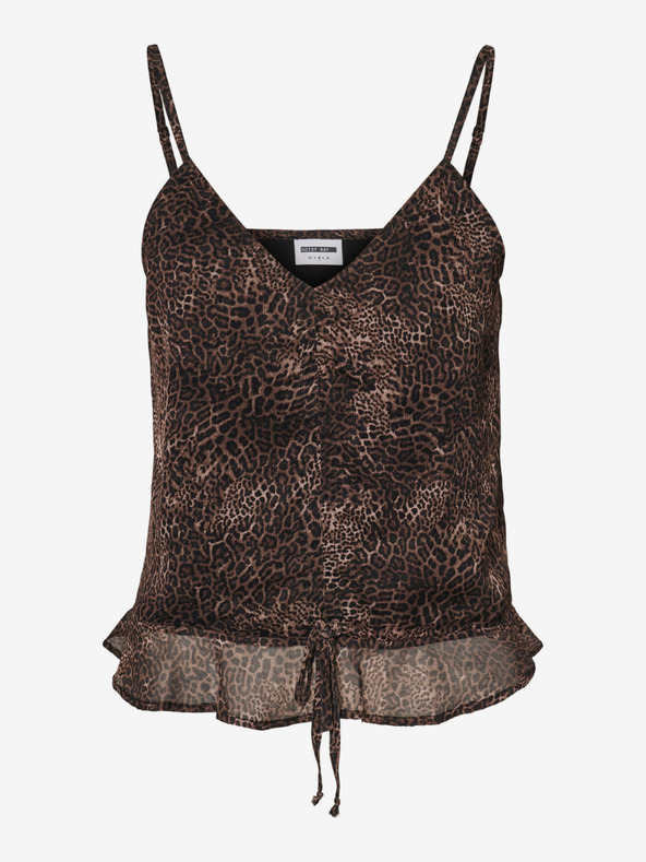 Noisy May Čierno-hnedý top s leopardím vzorom Noisy May Melina