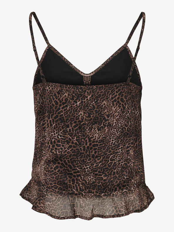 Noisy May Čierno-hnedý top s leopardím vzorom Noisy May Melina