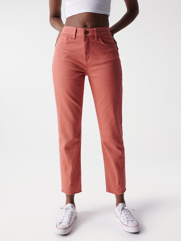 Salsa Jeans Ružové dámske džínsy so skráteným strihom Salsa Jeans True