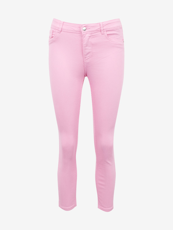 Orsay Ružové skrátené slim fit džínsy ORSAY