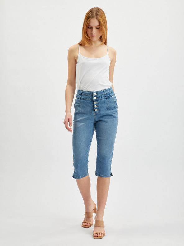 Orsay Modré dámske skrátené slim fit džínsy ORSAY