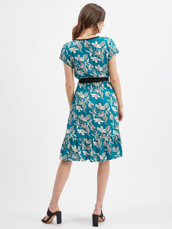 Orsay Petrolejové dámske kvetinové šaty ORSAY