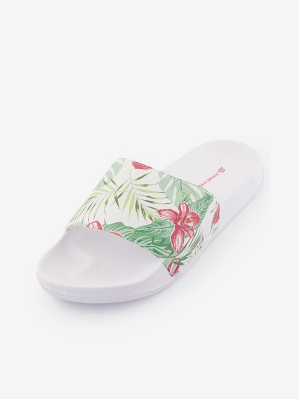 ALPINE PRO Biele dámske vzorované papuče ALPINE PRO Barletta