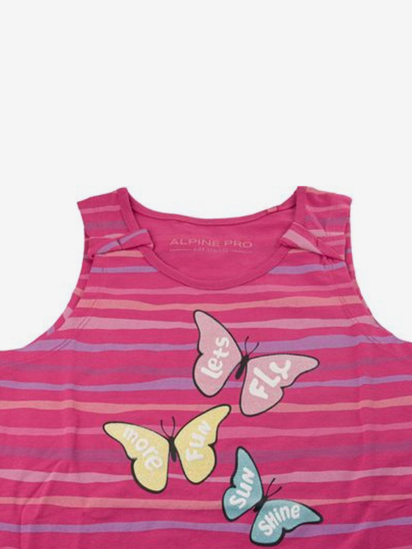 ALPINE PRO Tmavoružové dievčenské vzorované tielko ALPINE PRO Holso