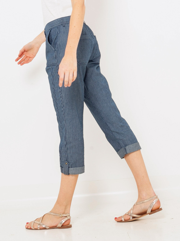 CAMAIEU Modré 3/4 slim fit džínsy CAMAIEU