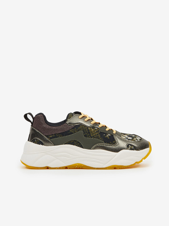 Scotch & Soda Tmavozelené dámske vzorované tenisky Scotch & Soda Celest Sneaker Green Multi