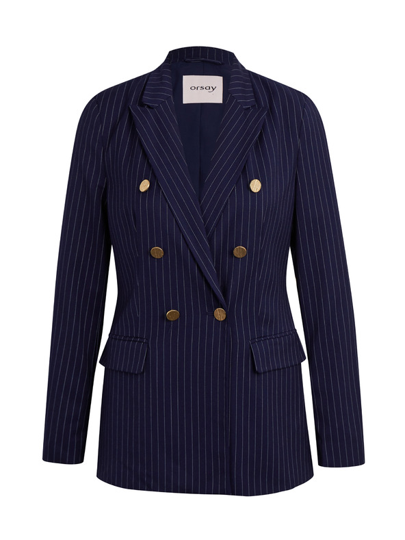 Orsay Tmavomodré dámske pruhované sako ORSAY