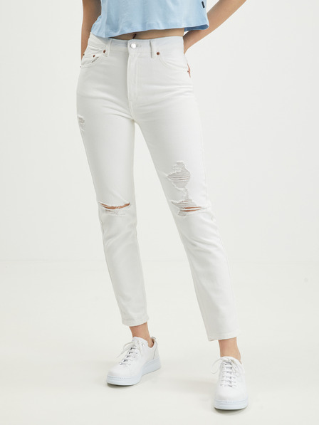 TALLY WEiJL Biele slim fit džínsy s roztrhaným efektom TALLY WEiJL