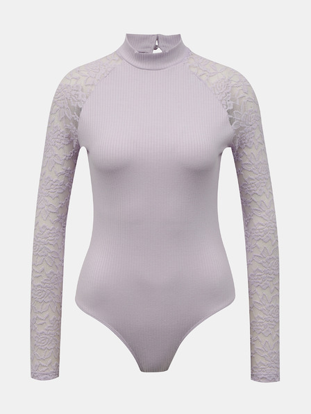 TALLY WEiJL Svetlofialové body s čipkovanými rukávmi TALLY WEiJL