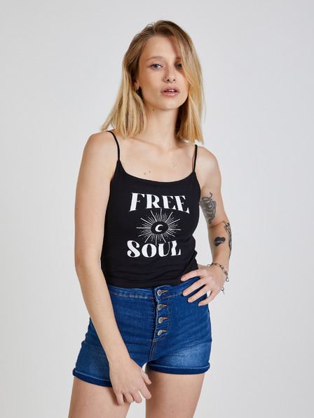 TALLY WEiJL Čierne dámske vzorované tielko TALLY WEiJL