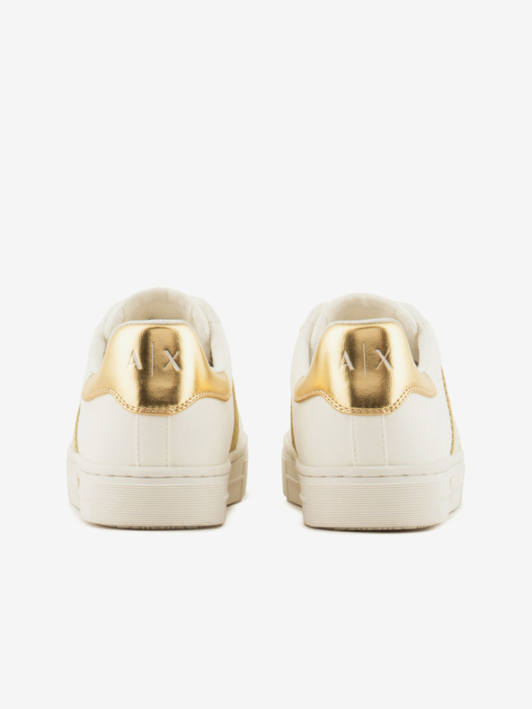 Armani Exchange Zlaté a krémové dámske tenisky Armani Exchange