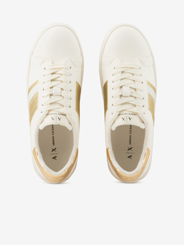 Armani Exchange Zlaté a krémové dámske tenisky Armani Exchange
