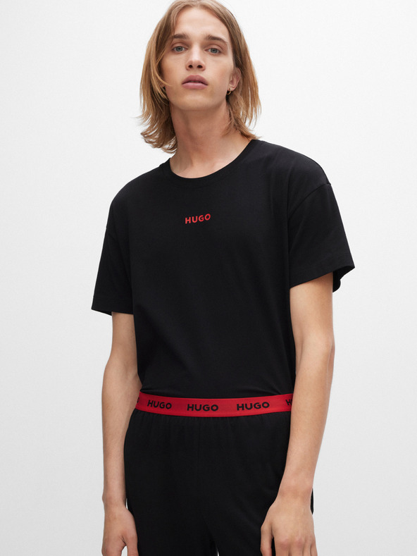 HUGO Čierne pánske pyžamové nohavice HUGO