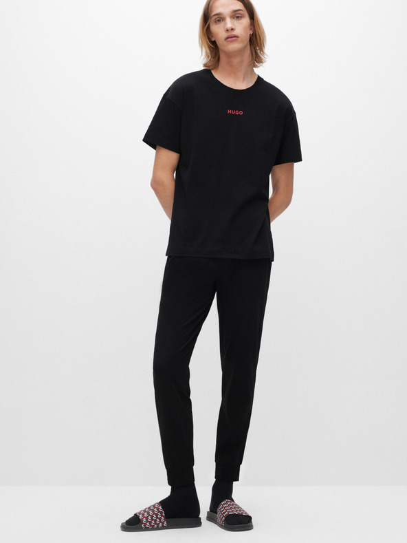 HUGO Čierne pánske pyžamové nohavice HUGO