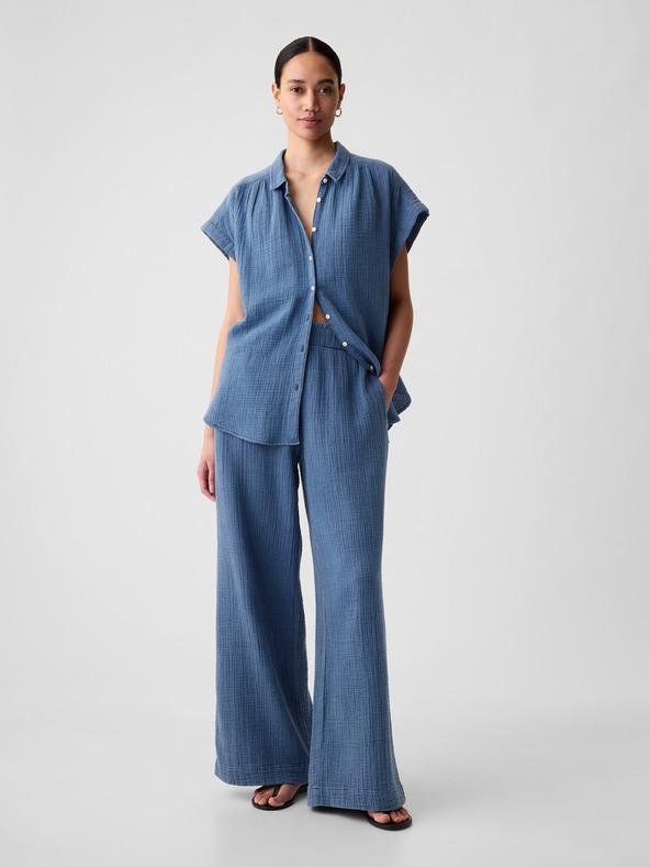GAP Mušelínové nohavice wide leg GAP