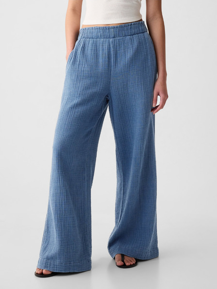 GAP Mušelínové nohavice wide leg GAP