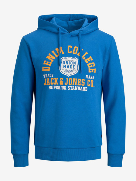 Jack & Jones Modrá pánska mikina Jack & Jones s kapucňou