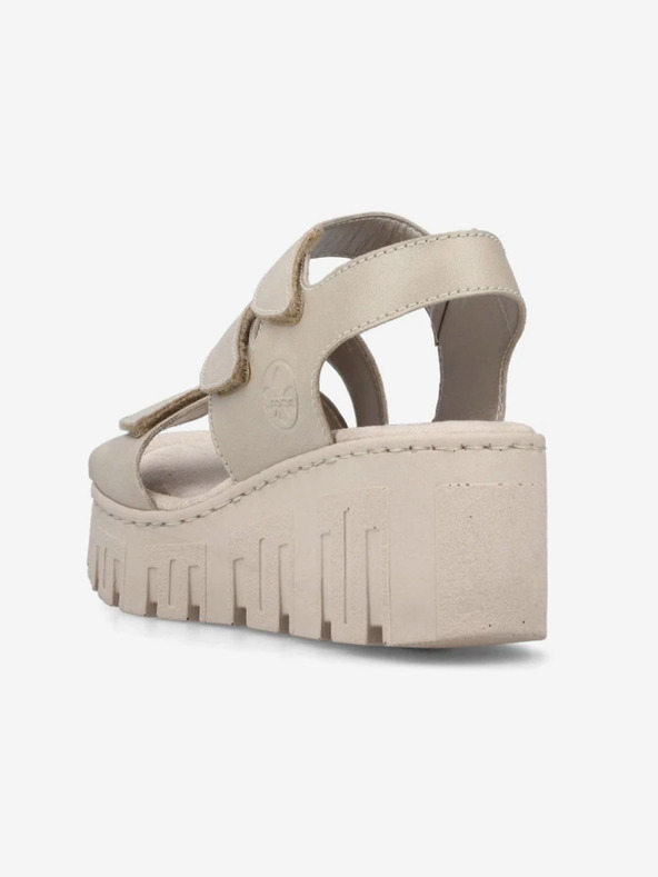 Rieker Béžové dámske sandále na podpätku Rieker