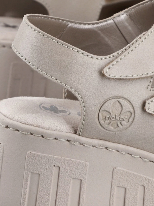 Rieker Béžové dámske sandále na podpätku Rieker