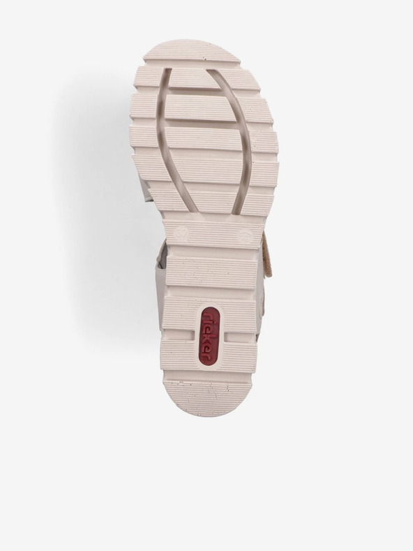 Rieker Béžové dámske sandále na podpätku Rieker