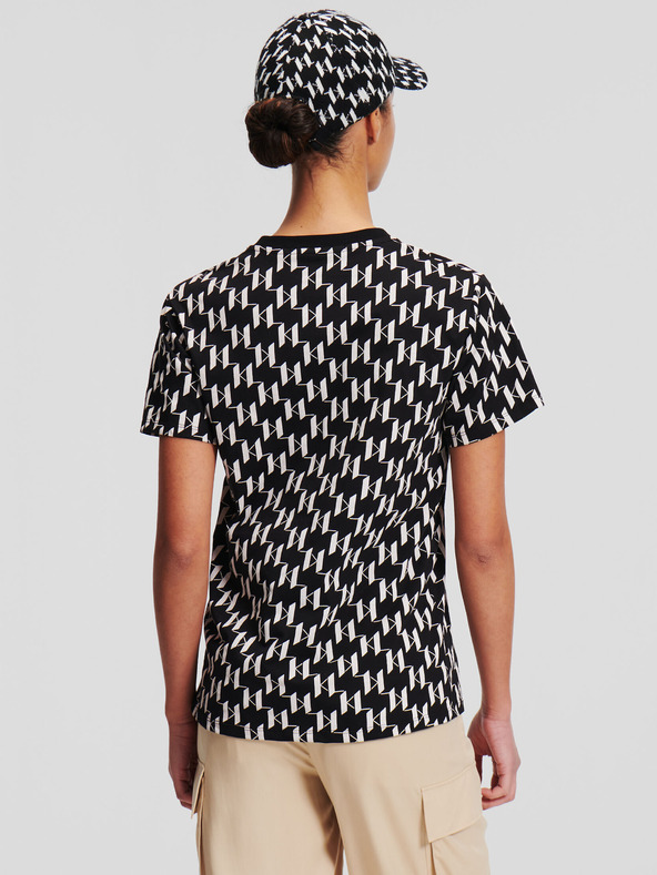 Karl Lagerfeld KARL LAGERFELD Dámske bielo-čierne tričko s monogramom