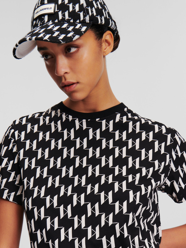 Karl Lagerfeld KARL LAGERFELD Dámske bielo-čierne tričko s monogramom
