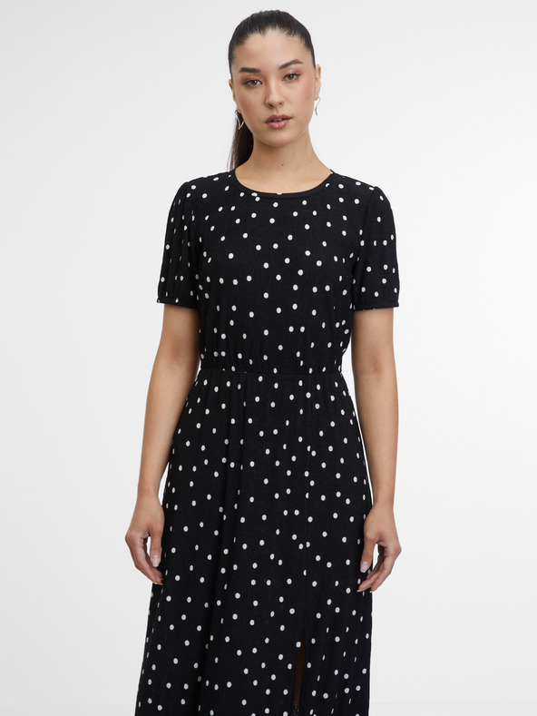 Orsay Čierne dámske vzorované šaty ORSAY