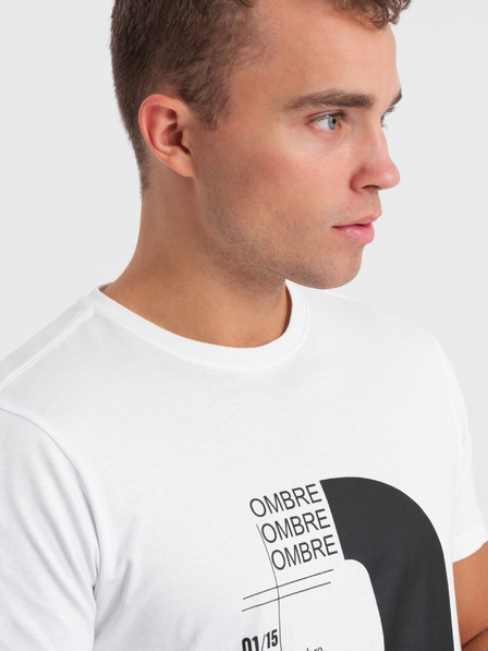 Ombre Clothing Biele pánske tričko Ombre Oblečenie