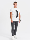Ombre Clothing Biele pánske tričko Ombre Oblečenie