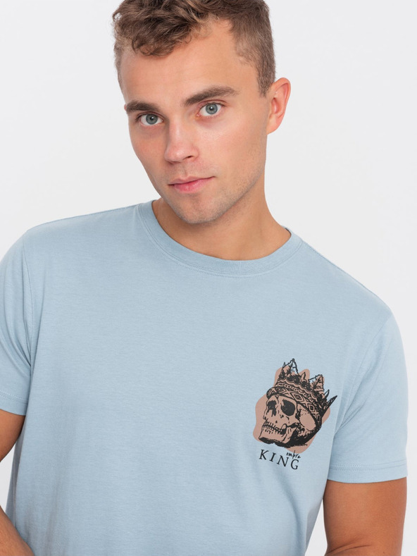 Ombre Clothing Svetlomodré pánske tričko Ombre Oblečenie