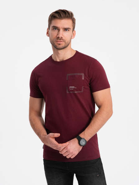 Ombre Clothing Vínová pánska košeľa Ombre Oblečenie