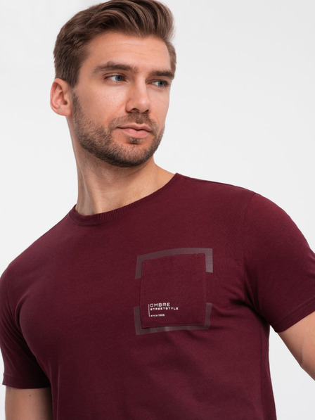 Ombre Clothing Vínová pánska košeľa Ombre Oblečenie