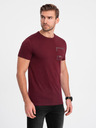 Ombre Clothing Vínová pánska košeľa Ombre Oblečenie