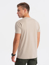 Ombre Clothing Béžové pánske tričko Ombre Clothing