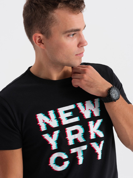 Ombre Clothing Čierne pánske tričko Ombre Clothing