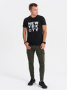 Ombre Clothing Čierne pánske tričko Ombre Clothing