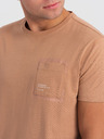 Ombre Clothing Svetlohnedé pánske tričko Ombre Oblečenie