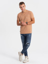 Ombre Clothing Svetlohnedé pánske tričko Ombre Oblečenie