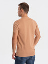 Ombre Clothing Svetlohnedé pánske tričko Ombre Oblečenie