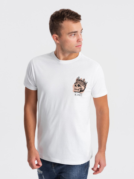 Ombre Clothing Biele pánske tričko Ombre Oblečenie