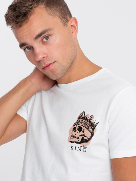 Ombre Clothing Biele pánske tričko Ombre Oblečenie