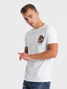 Ombre Clothing Biele pánske tričko Ombre Oblečenie