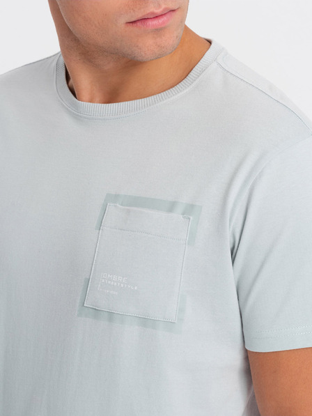 Ombre Clothing Svetlošedé pánske tričko Ombre Oblečenie