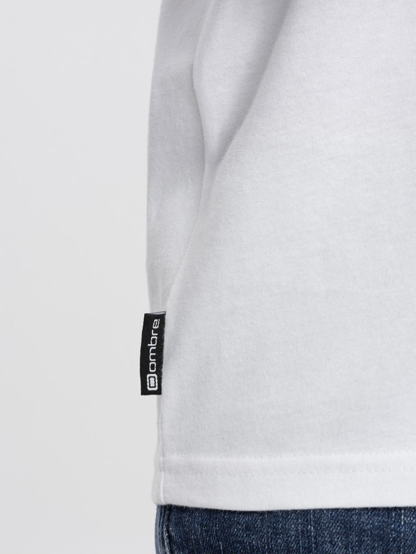 Ombre Clothing Biele pánske tričko Ombre Oblečenie