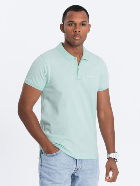 Ombre Clothing Tyrkysová pánska polokošeľa Ombre Oblečenie